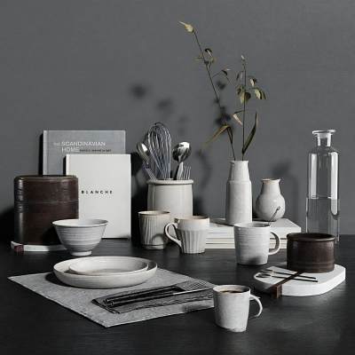 现代餐具 摆件组合 刀叉碗碟 饰品陈设